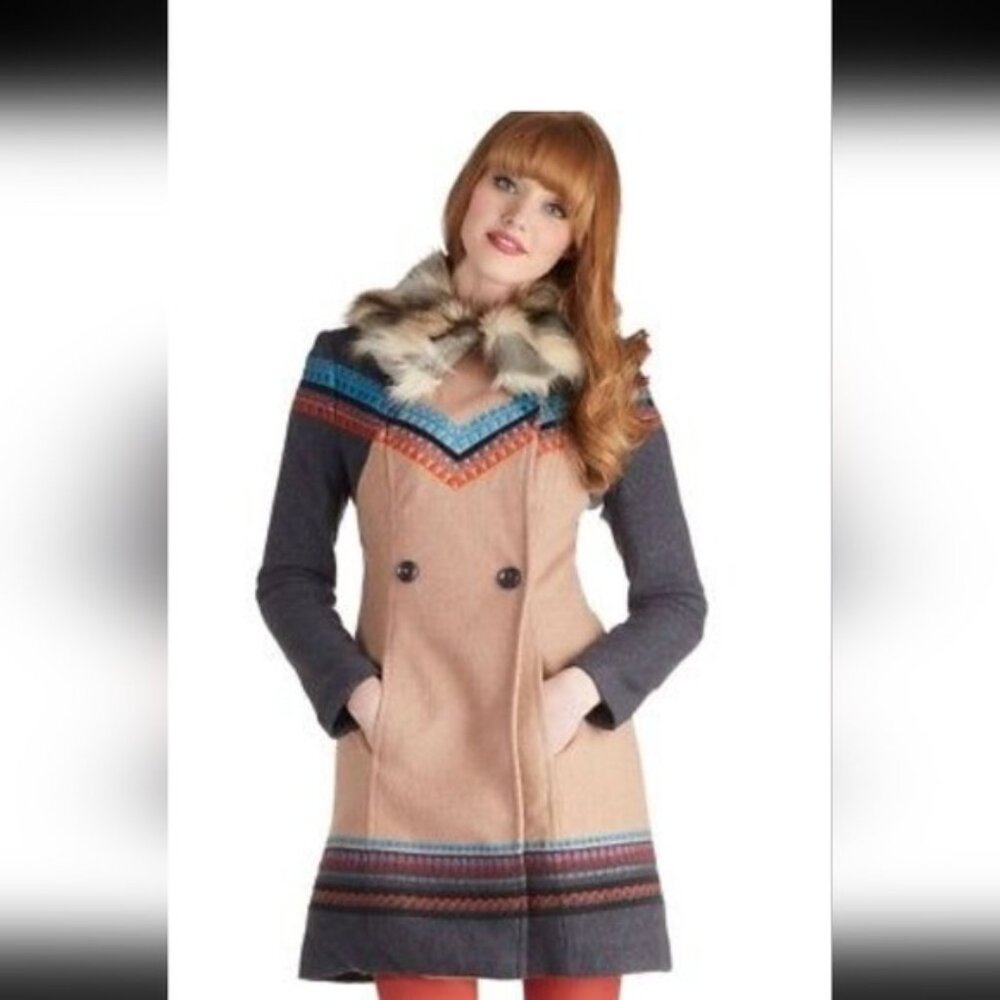 Tracy Reese by Anthropologie Embroidered Coat - Size 2 - Excellent Condition